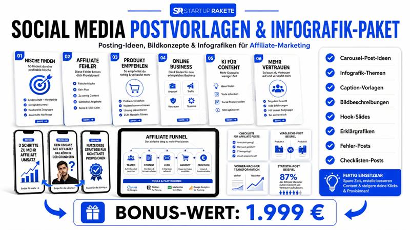 TikFluencer Bonus: Social Media Postvorlagen und Infografik-Paket